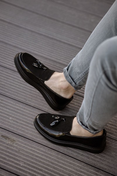 CH002 - RST Loafer Verniciata Erkek Ayakkabı SIYAH