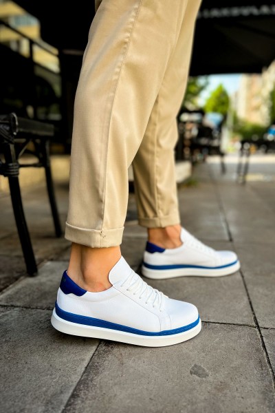 CH979 - Santoni GBT Spor Erkek Ayakkabı BEYAZ/MAVI